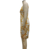 Fashion Digital Print Summer Sling Ladies Dress SMR10296