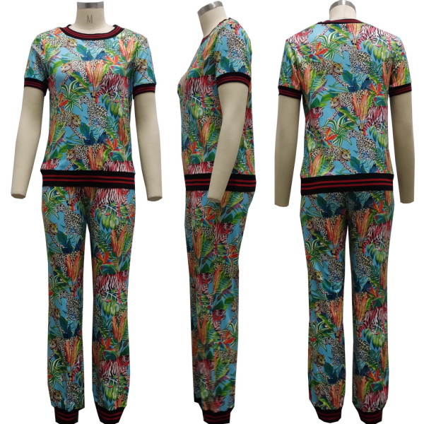 Digital printed sports suit two-piece suit SMR10377