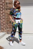 Digital printed sports suit two-piece suit SMR10377