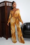 Fashion digital printing V-neck women's jumpsuit SMR10324 