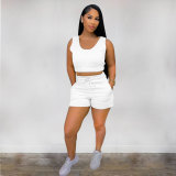 Pure color sports two-piece suit M6527