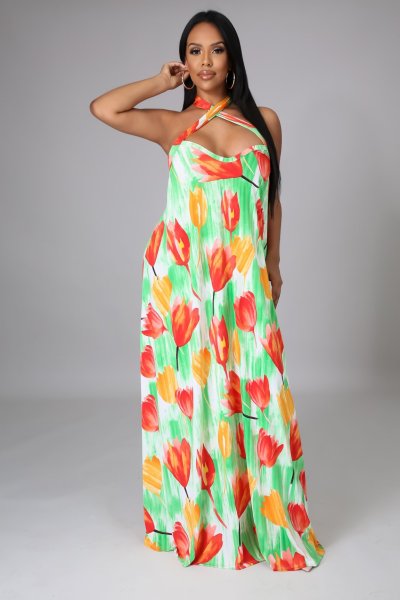 Fashion digital printing women's dress SMR10310