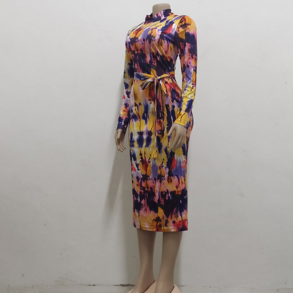 Sexy fashion digital printed slim women's one-piece dress SMR10444