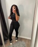 Pants with crease pockets + two-piece jacket M6523