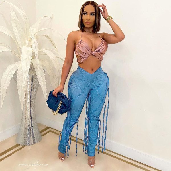 Lace rope jeans M6522