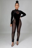 Fashion night show stretch mesh women's jumpsuit SMR10078 