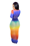 Fashion nightclub high stretch mesh printed dress SMR10222