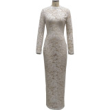Sexy fashion high stretch lace women's dress SMR10087