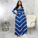 Fashion digital printing women's V-neck dress SMR10034