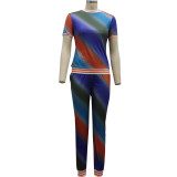Casual fashion digital printing sports suit two-piece suit SMR10330