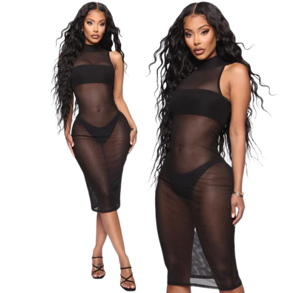 Fashion nightclub high stretch mesh dress SMR10171