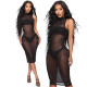 Fashion nightclub high stretch mesh dress SMR10171