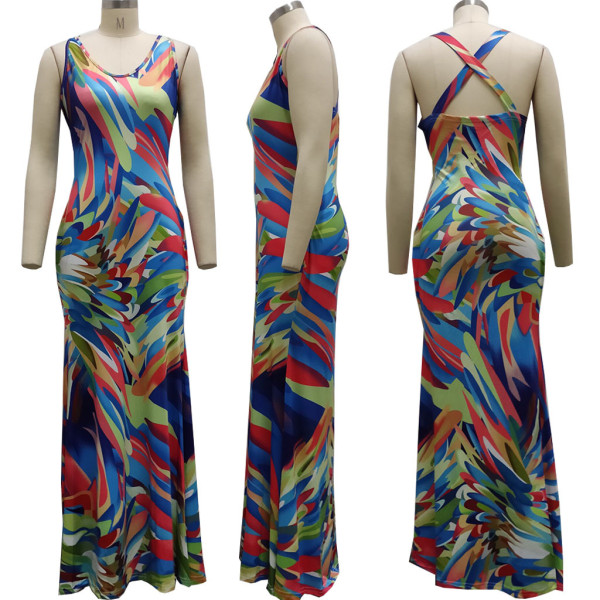 Fashion digital printing women's dress SMR10258