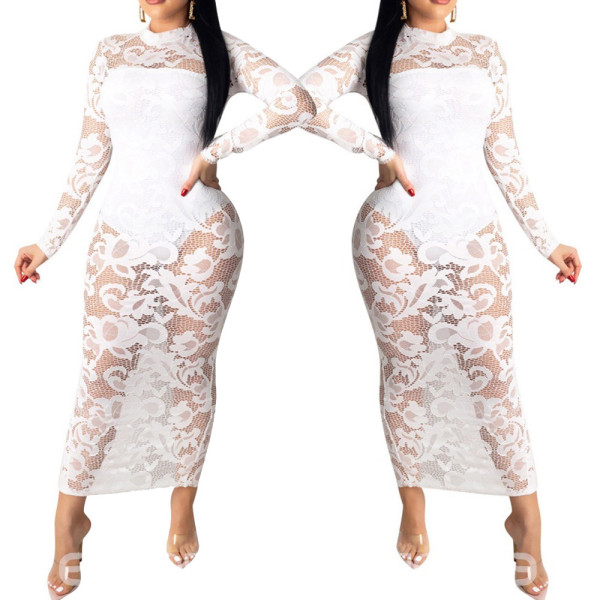 Sexy fashion high stretch lace women's dress SMR10087