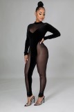 Fashion night show stretch mesh women's jumpsuit SMR10078 