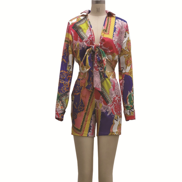 Fashion digital printing stitching suit two-piece suit SMR10227