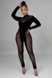 Fashion night show stretch mesh women's jumpsuit SMR10078 