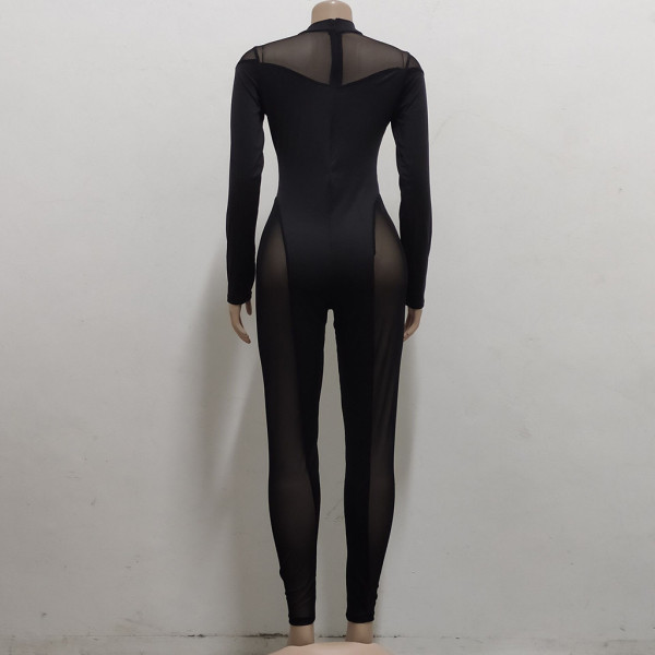 Fashion night show stretch mesh women's jumpsuit SMR10078 
