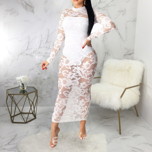 Sexy fashion high stretch lace women's dress SMR10087