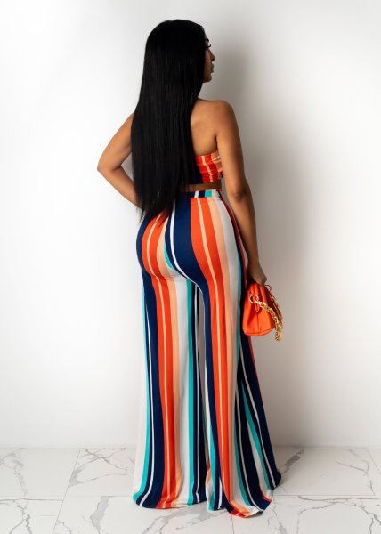 Sexy fashion digital print tube top two-piece suit SMR10267