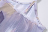 New colorful tie-dye printing sexy open back suspender jumpsuit K21Q02465
