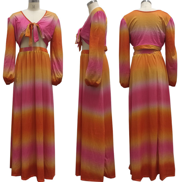 Fashion digital printing women's two-piece suit SMR10213