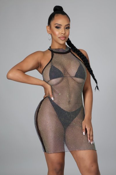 Fashion nightclub stretch mesh dress SMR10242
