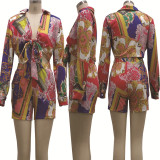 Fashion digital printing stitching suit two-piece suit SMR10227