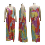 Casual Fashion Loose Sleeveless V-Neck Sling Dress SMR10208