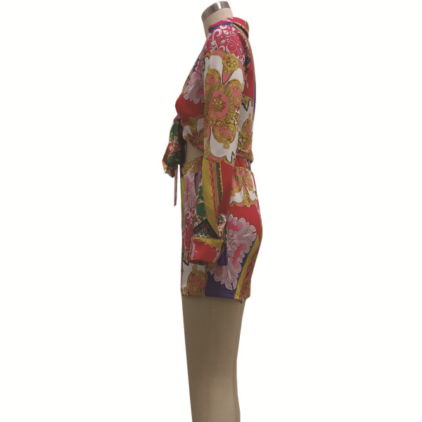 Fashion digital printing stitching suit two-piece suit SMR10227