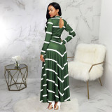 Fashion digital printing women's V-neck dress SMR10034
