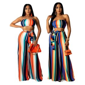 Sexy fashion digital print tube top two-piece suit SMR10267