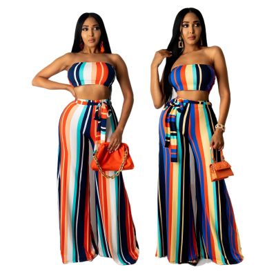 Sexy fashion digital print tube top two-piece suit SMR10267