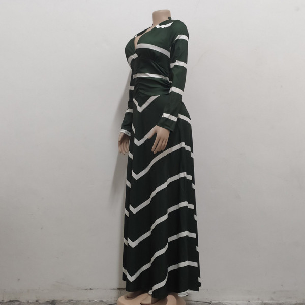 Fashion digital printing women's V-neck dress SMR10034