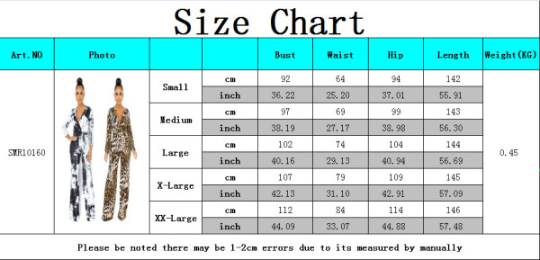 Sexy fashion digital printing long-sleeved V-neck jumpsuit SMR10160