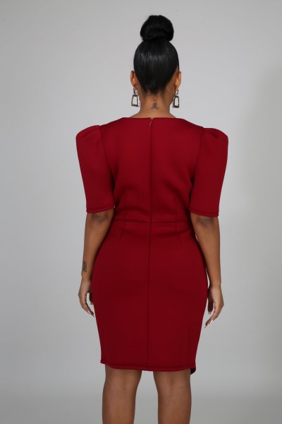 Sexy fashion solid color white collar women's V-neck dress SMR10190