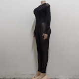 Fashion night show stretch mesh women's jumpsuit SMR10078 