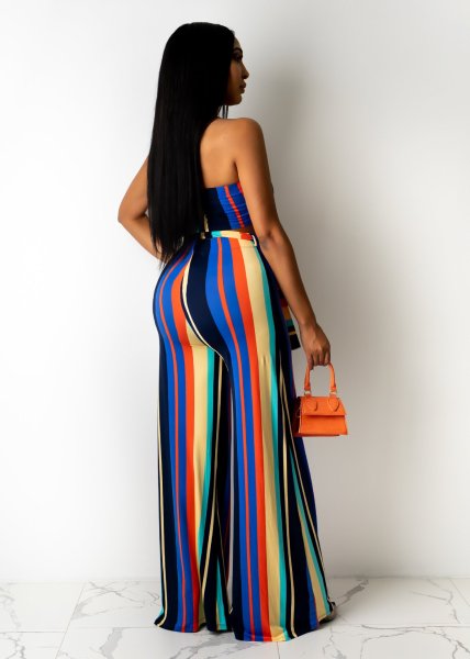 Sexy fashion digital print tube top two-piece suit SMR10267