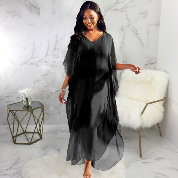 Sexy Fashion Anti-Sai Encrypted Pearl Chiffon Dress SMR10091