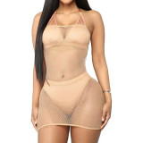 Fashion beach mesh tube top dress SMR10045