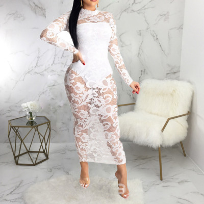 Sexy fashion high stretch lace women's dress SMR10087