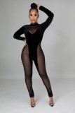 Fashion night show stretch mesh women's jumpsuit SMR10078 