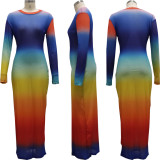 Fashion nightclub high stretch mesh printed dress SMR10222