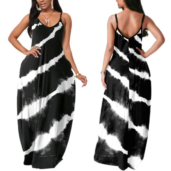 Fashion summer casual loose sleeveless V-neck dress SMR10158