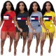 New solid color offset printing tassel sports suit P8602