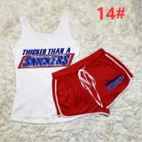 Sexy graphic print suspender shorts suit yoga pants suit D9347