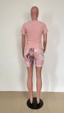Fashion summer new pants suit printing two-piece casual T-shirt with drawstring on both sides HM5477
