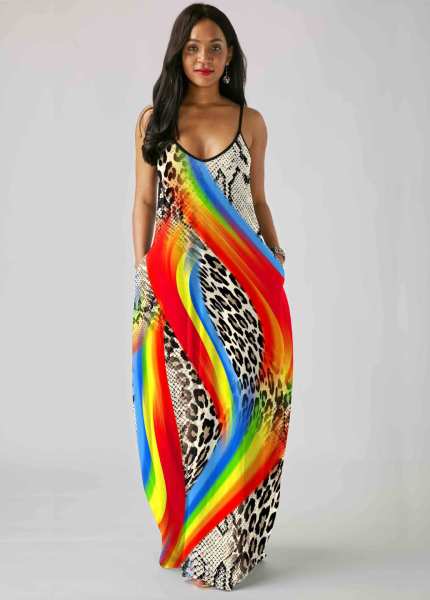 Fashion summer casual loose sleeveless V-neck dress SMR10201