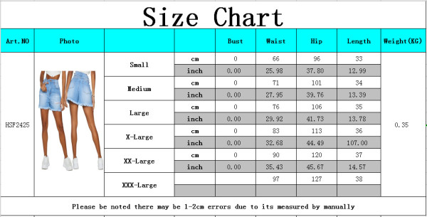 Fashion all-match slim-fitting washed-hole stretch denim shorts HSF2425