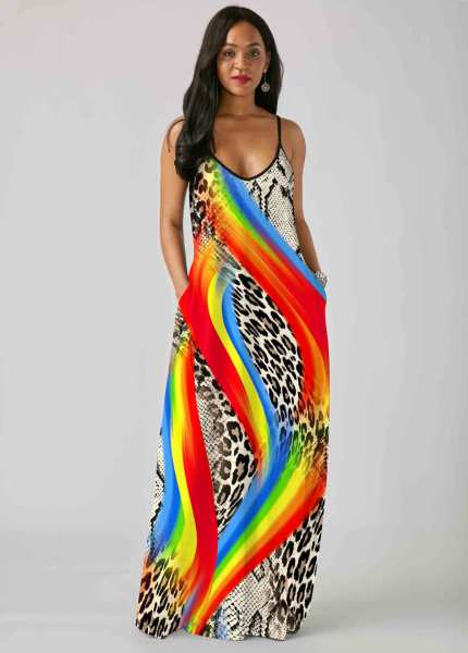 Fashion summer casual loose sleeveless V-neck dress SMR10201